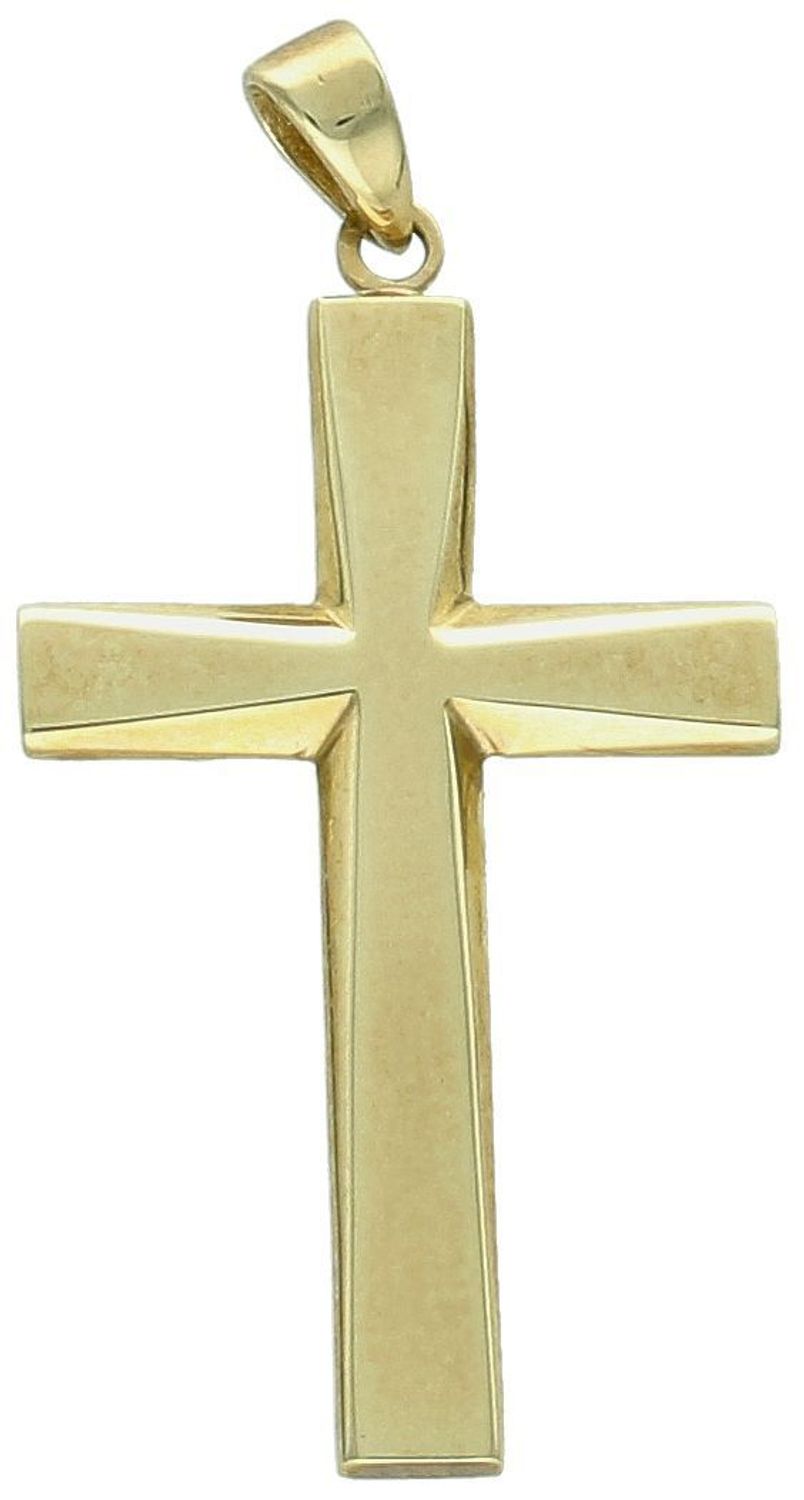 Złota zawieszka gładki krzyżyk próba 333, ZA 3836 333. Złoty krzyżyk to bardzo elegancki wybór na prezent, który jest subtelny i ponadczasowy. Jego proste krawędzie dodają mu delikatności, 1.jpg